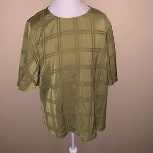 A New Day Green Plaid Top Size Extra Large